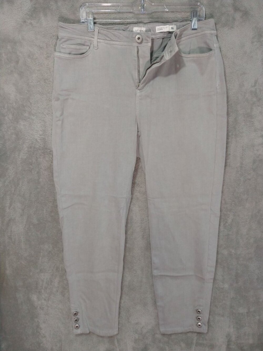 J Jill Denim Jeans Womens 16 Gray Authentic Fit Slim Ankle High Rise Stretch